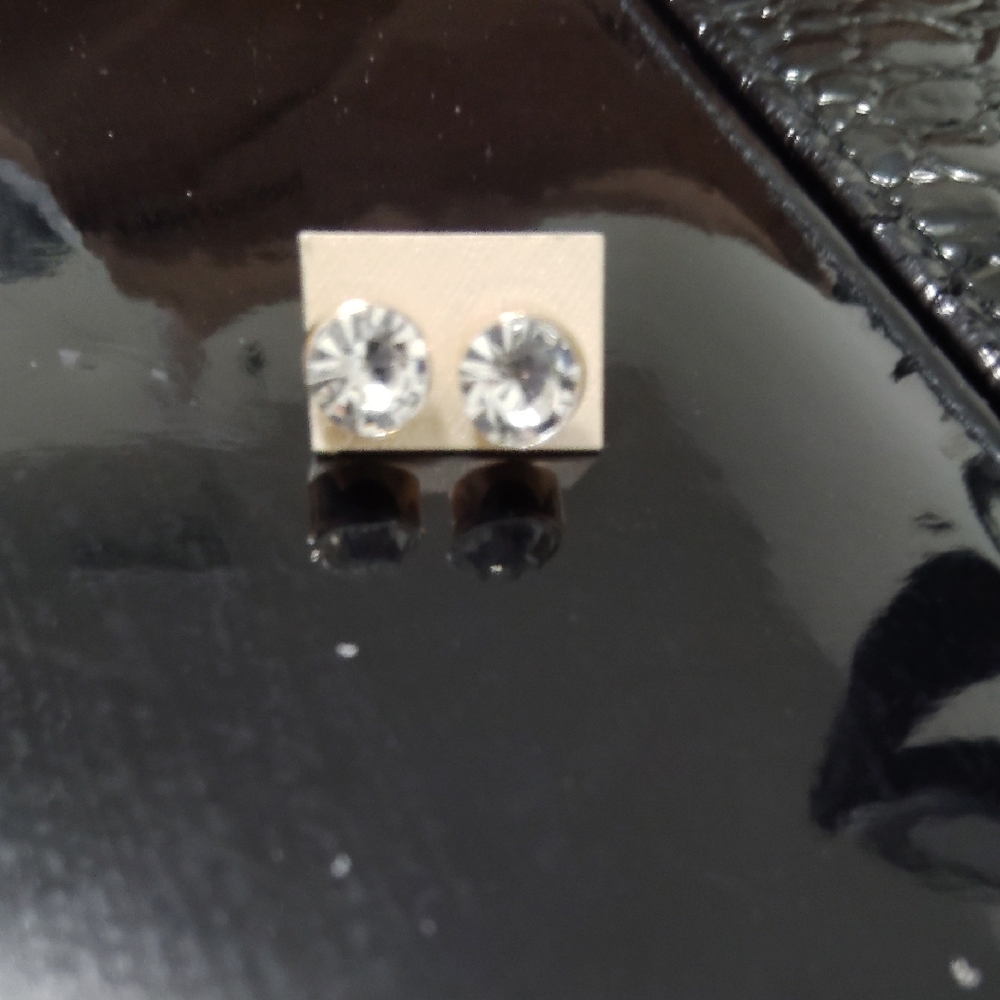 CZs Gold Plated Stainless Steel Earrings